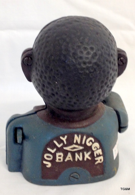 An American style cast iron money box 'Jolly Negro bank' - Image 3 of 3