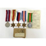 A WW2 Royal Air Force group of five medals including the France & Germany and Africa Stars with