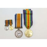 A WW1 Medal pair with mounted dress miniatures to 55459 Private HB Dowsett of the Hampshire