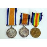 A WW1 medal pair to R-27363 Private W Waterhouse of the Kings Royal Rifle Corps and a War medal to