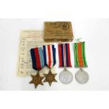 A WW2 Household Cavalry Medal group of four including the France & Germany Star with paperwork and