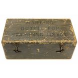 Wooden box of letter and number stamps produced by the CH Hanson Company of Chicago in 1942 for