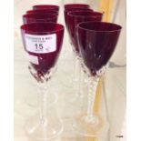 8 ruby glass wine tots