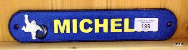 A Blue & White Michelin Sign