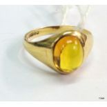 9ct gold tigers eye gents ring