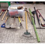 A large quantity of garden hand tools