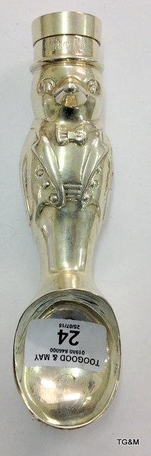 A silver plated ice cream scoop