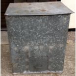 A metal coal bunker