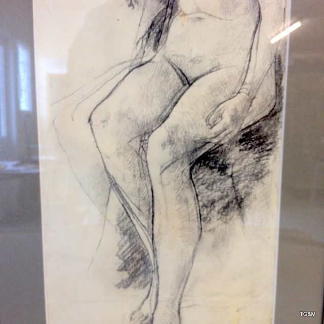 A framed pencil drawing of a nude signed and dates Robert Spearman 1952 - Image 4 of 4