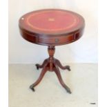 A round mahogany drum lamp table 60 x 50