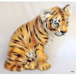 A large china tiger cub made in Italy possibly Lentz 50 x 28 x 20