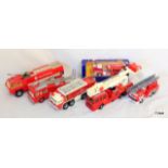 A selection of 6 Diecast Dinky and Corgi fire service vehicles (1 x boxed)