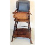 A late Victorian metamorphic child's high chair by Benfords of Brighton 93 x 36 x 60