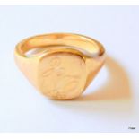 A gents 9 ct gold signet ring