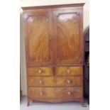 A mahogany linen press 210 x 122 x 54