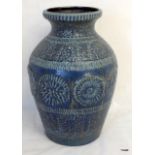 West German blue pottery vase