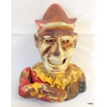 An American style cast iron money box of a clown