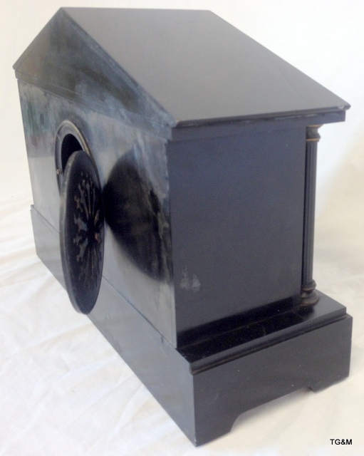 A French Victorian slate mantle clock - Image 2 of 5