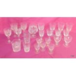 A quantity of Thomas Webb crystal glasses with others