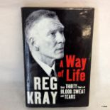 Reg Kray signed hardback book 'A Way of Life'