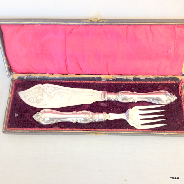 2 sets of boxed fish servers and boxed spoons - Image 2 of 3