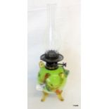 A Victorian oil lamp with Stourbridge glass base