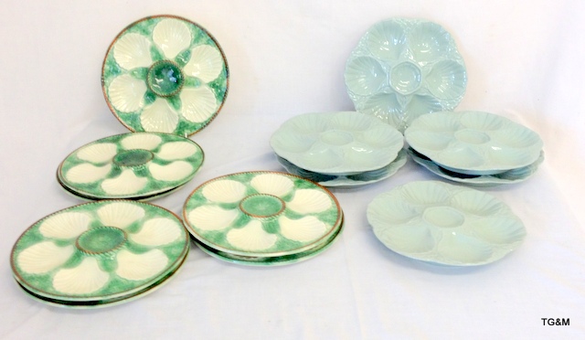 2 sets of 6 oyster plates