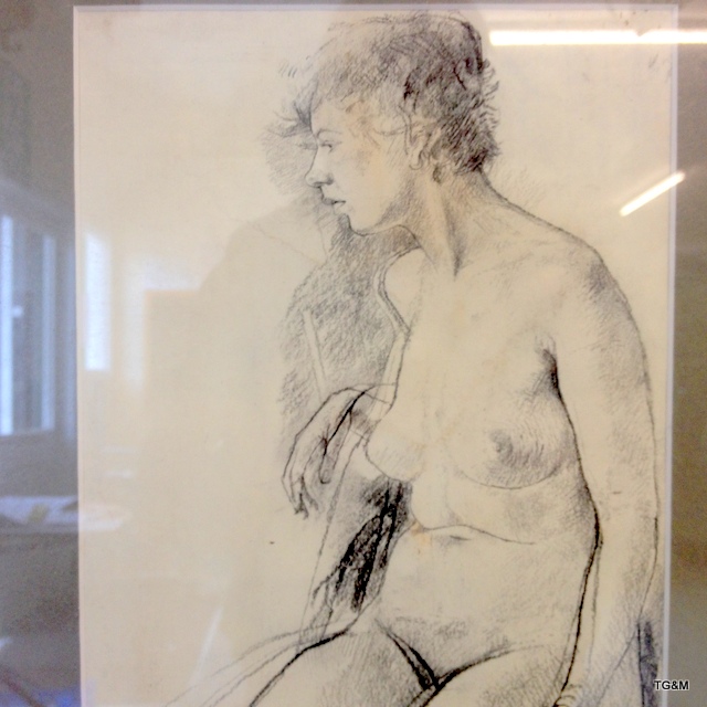 A framed pencil drawing of a nude signed and dates Robert Spearman 1952 - Image 3 of 4