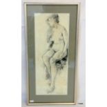 A framed pencil drawing of a nude signed and dates Robert Spearman 1952