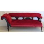 A Victorian mahogany framed Chaise Longue 65 x 180