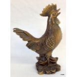 A Chinese Bronze cockerel