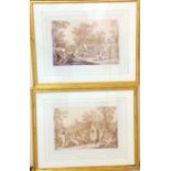 A pair of French pictures 65 x 52