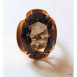 9ct gold smokey quartz ring