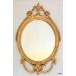 A gilt frame mirror h92 x w50