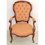 A Victorian button back nursing chair