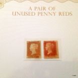 A pair of unused Penny reds with a certificate of authenticity