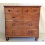 A Victorian mahogany chest of drawer 2/3. 116 x 112 x 58