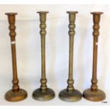 4 Victorian wooden candle sticks