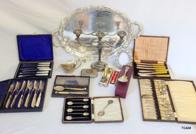 A selection of silver and silver plated items