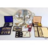 A selection of silver and silver plated items