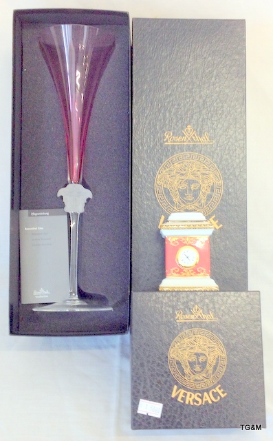 A Versace Champagne fruit and Versace clock