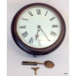 A mahogany cased Fusse wall clock