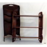 A Mahogany Three Tier Wall Mounted Shelving Rack