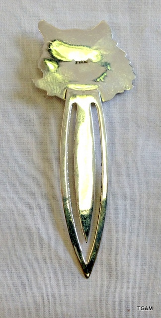 A large silver bookmark in the form of a cat - Image 3 of 3