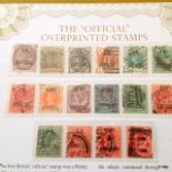 Official over printed stamps from the reigns of Queen Victoria and Edward the VII with certificate