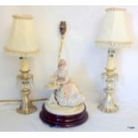 3 mixed lamps to include Capodimonte