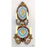 A pair of French antique wall candle sconces