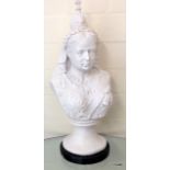 A Parian ware style bust of Queen Victoria