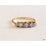An 18ct gold 5 stone diamond ring approx 0.50ct size N/O