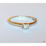 9ct gold diamond solitaire ring size P